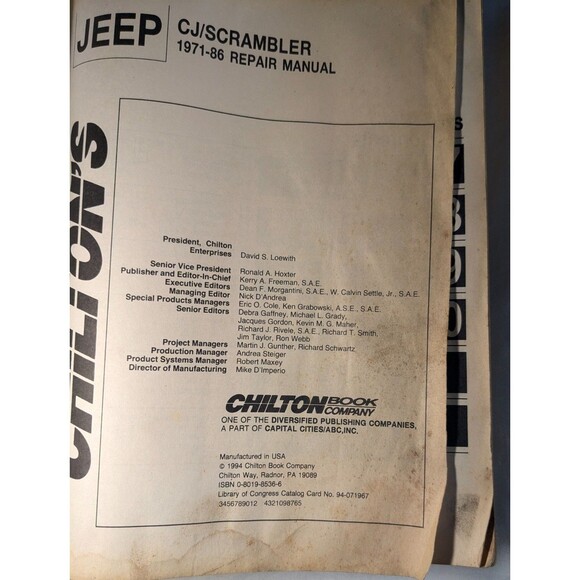 Chilton's Jeep CJ/Scrambler 1971-86 Repair Manual - CJ-5, CJ-6, Cj-7 & Scrambler - Picture 3 of 4